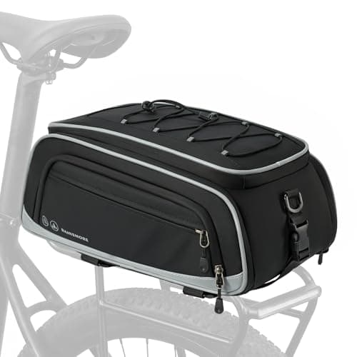 Image of RAINSMORE Bike Pannier Bag Waterproof 15L-23L Expandable Bike Bags for Rear Carrier with Reflective Rain Cover Bicycle Rear Rack Bag Commuter Cycling Ebike