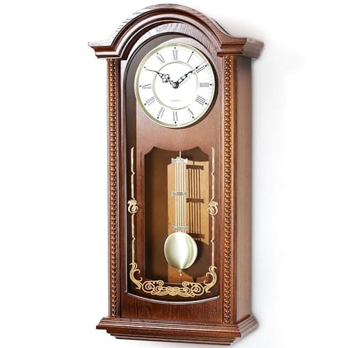 Image of AYRELY® 65cm Vintage Grandfather Clock with Pendulum and Chimes, Hourly/Quarter-Hour Chimes, Elm Wood Frame, Large Classic Wall Clock for Living Room, Home Décor Gift