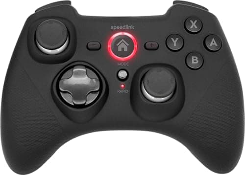 Image of Speedlink RAIT wireless gamepad with Bluetooth – wireless controller for Nintendo Switch/PC/Android, motion control sensor, USB-C charging cable, vibration function, black