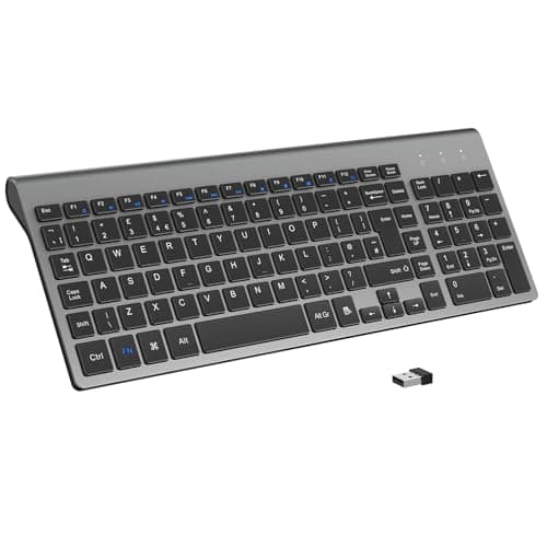 Image of cimetech Wireless Keyboard, 2.4G Ergonomic Keyboard with Number Pad, Silent USB Computer Keyboard for PC, Laptop, Desktop and Windows 10/8/7/XP - Gray
