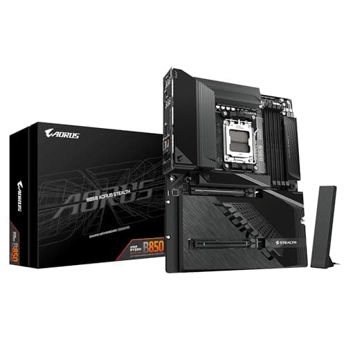 Image of GIGABYTE B850 AORUS STEALTH Motherboard - AMD Ryzen 9000 Series CPUs, 14+2+2 Phases Digital VRM, up to 8200MHz DDR5 (OC), 2xPCIe 5.0 + 2xPCIe 4.0 M.2, WIFI 7, 5 GbE LAN, USB 3.2 Gen 2