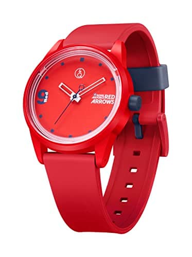 Image of Citizen Q&Q Red Arrows Solar Powered 40mm Watch, Charges with Sunlight or Any Other Fluorescent Light Source, Water Resistant to 100m, 2 Year Warranty, for Boys and Girls R04A-501VY