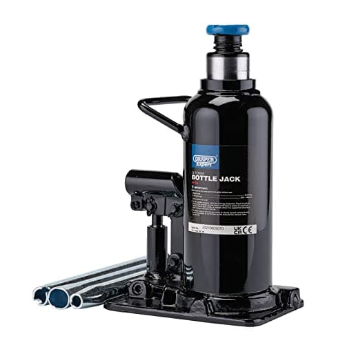 Image of Draper 99769 Hydraulic Bottle Jack, 12 Tonne, Black, Heavy Duty Commercial and Industial Lifting Tool