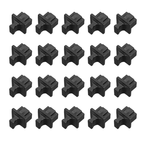 Image of sourcing map RJ45 Dust Covers Caps, Black RJ45 Dust Plug ABS Ethernet Port Protector Covers for Media Converters, Router, Modem, Laptops, Network Panel, Pack of 20