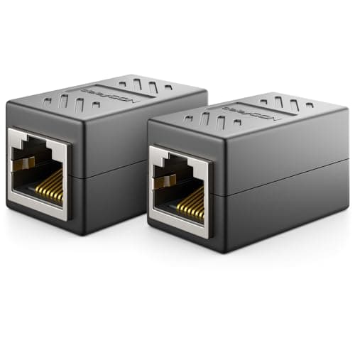 Image of deleyCON 2x CAT6 Coupling Connector Network Cables Patch Cable Ethernet Cable Adapter Modular Shielded 2x RJ45 Socket DSL LAN RJ45 Black