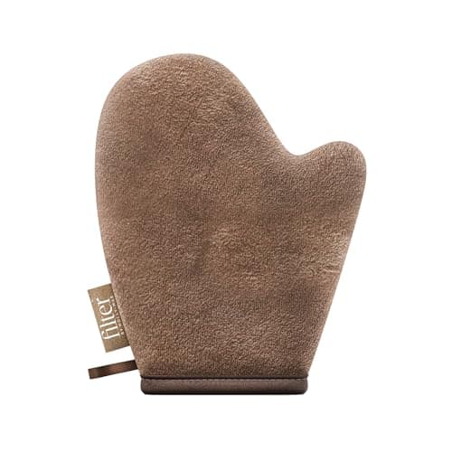 Image of Filter by Molly-Mae Large Velvet Soft Self Tanning Mitt | Double Sided with Stain Protection Lining | Streak-Free Fake Tan Finish | Full Body and Face Application | Machine Washable and Reusable