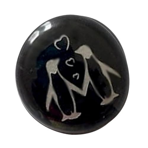 Image of Positivity Penguins Pebble - Handmade Pebble Ornament | Penguins Keepsake For Positivity | Handcrafted Pebble Ornament | Personalised Keepsake Pebble | Penguins Birthday Favor For Kids And Couples