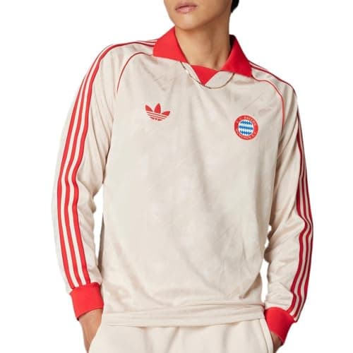 Image of adidas Bayern Munich Men's Lifestyle Jersey Ecru/Red, off-white, XXL