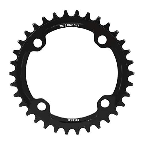 Image of blackspire snaggletooth Narrow Wide Chainring + 32/34/36 / 38T BCD 104 Mountain Bike Replacement Chainring with Single Steel cranks, 32-38T Aluminum Alloy for Screw Model mm + Chainring 104 bcd
