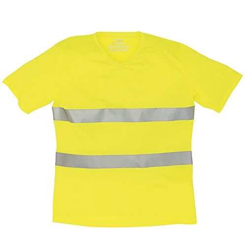 Image of Yoko Mens Cool Weave Hi-Vis V Neck T-Shirt (M) (Hi-Vis Yellow)