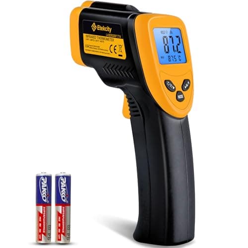 Image of Etekcity Infrared Thermometer Gun,-50°C~450°C(-58°F~842°F),Digital IR Temperature Gun for Cooking,Pizza Oven,Refrigerator,Industrial,Reptile(Not for Human )Yellow/Black