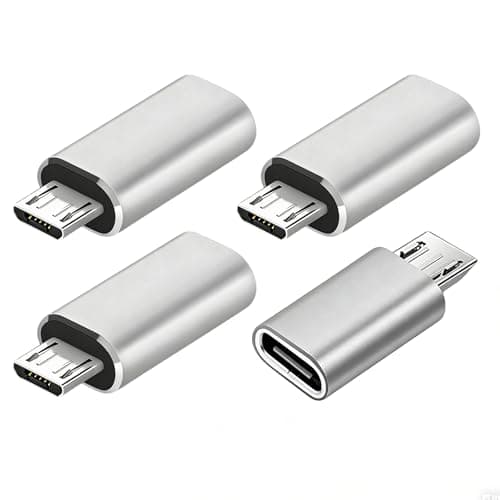 Image of YANAJIAJIA 4 Pack USB C to Micro USB Adapter, Fast Charging Micro USB to USB C Adapter Converter for Modern Smartphones & Tablets, High-Speed Data Transfer Connector - Grey