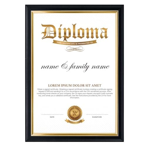 Image of GraduationMall A4 Certificate Frame Solid Wood Picture Frame Diploma Holder Real Glass Photo Frames for Wall Tabletop Display Black