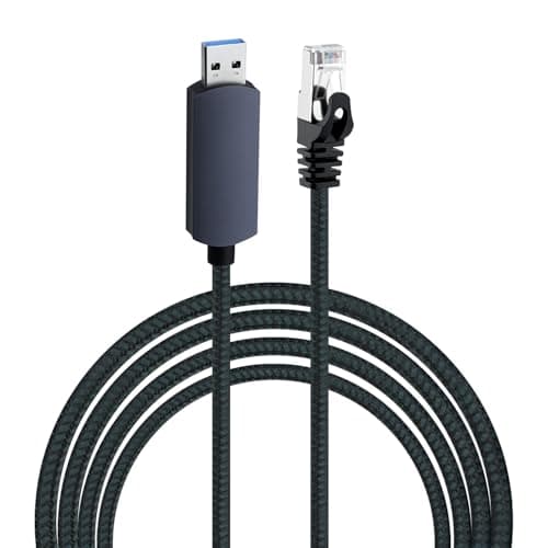 Image of Mcbazel USB to Ethernet Cable 6.6FT, USB 3.0 A to RJ45 Male Nylon Adapters, Gigabit LAN Network Directly Connected, Compatible with Laptop, Desktop PC, Switch, Windows 10/11, macOS, Linux