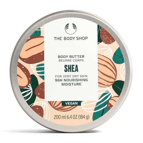 Image of The Body Shop Shea Body Butter (1x 200ml), Shea Butter Body Moisturiser, Body Cream for Dry Skin, 96H Nourishing Moisture, Body Care, Non-Greasy, Non-Sticky Vegan Formula