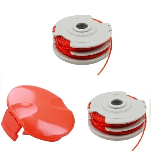 Image of Strimmer Spool Line,2 PCS Φ1.5mm 11m FLY021 513937190 Standard Double Autofeed Nylon Replacement Spools + FLY060 Spool Cover,Compatible with Flymo Contour 500E Mini/Multi/Power Trim Grass Trimmer