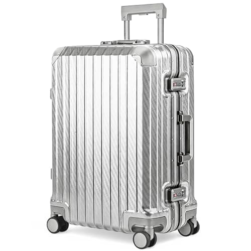 Image of LUGG Solo Explorer 28 Inch Suitcase with Protection Cover - Alluminium Hard Frame Trolley, 106L Lightweight Travel Luggage, 360° Spinner Wheels, TSA Lock, Scratch & Water Resistant (75x52x31cm)