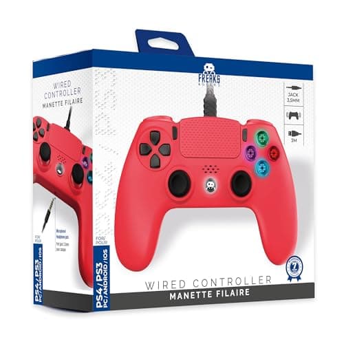 Image of Freaks and Geeks - Wired Controller for PS4 with 3M Cable - Red