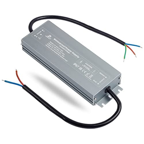 Image of DUSKTEC Slim LED Transformer 12V 60W, IP67 Driver 5A Power Supply, AC 240V to 12V DC Waterproof Constant Voltage Adapter for Outdoor LED Bulbs Strip Lights