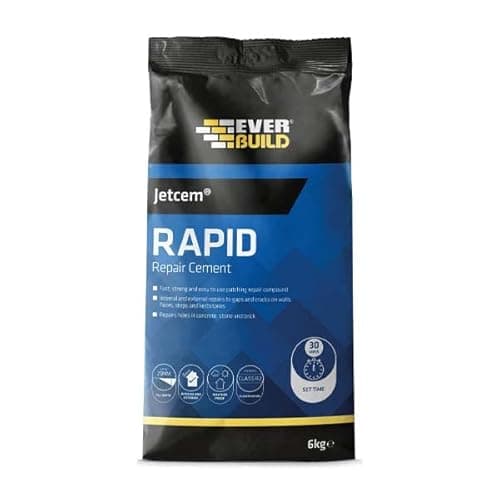 Image of 2X Everbuild 6kg Jetcem Premix Sand Rapid Set Cement JETCEM6 Fast Repair Mortar