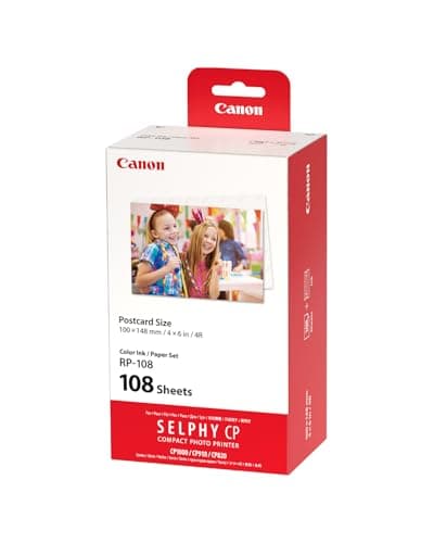 Image of Canon SELPHY RP-108 Ink + Paper Multipack - Genuine Printer Ink Cartridges 2 Pack (2 x Cartridges) & 108 Sheets (100 x 148mm)