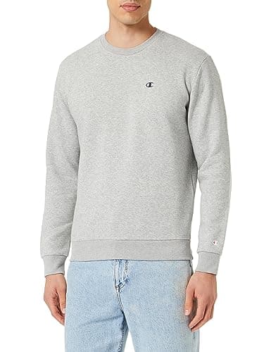 Image of Champion Mens Legacy Basics - Powerblend Fleece Crewneck Sweatshirt, Light Grey Melange, S UK