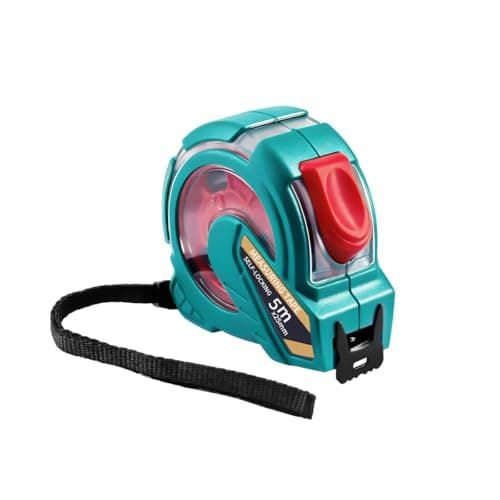 Image of Teronbeta Tape Measure 5m/16.5ft Self-Locking Metric & Imperial Dual Scale Measuring Tape, Shockproof Case, 25mm Wide Steel Blade, Built for DIY, Carpentry and Home Use