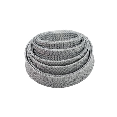 Image of High Density Grey PET Braided Sleeving - 2mm to 60mm Diameter Snake Cable Wrap for Wires(6MM*50METER)