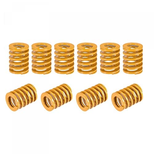 Image of sourcing map 3D Printer Die Spring, 20mm OD 25mm Long 10pcs Spiral Stamping Light Load Compression Mould Die Springs for 3D Printer Electric Part, Yellow