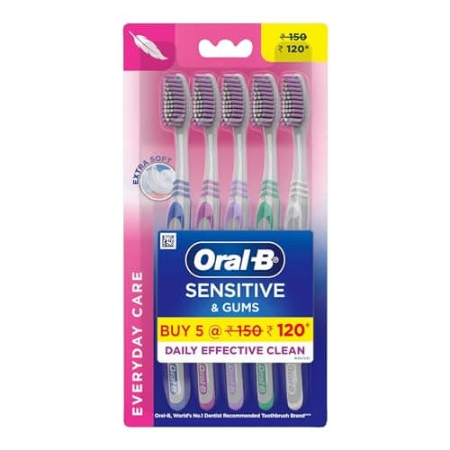 Image of Oral-B Sensitive Care Toothbrush, Extra Soft (Pack of 5)
