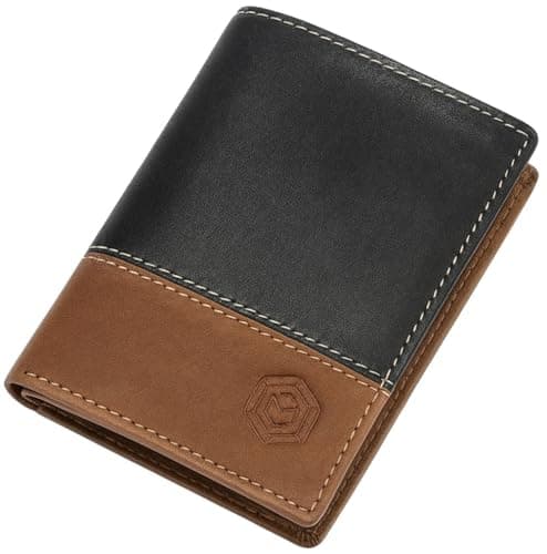 Image of MOIRENTO, Men's Trifold Wallet, RFID Blocking, 6 Credit Card Slots, Slim Wallet, Mens Tri Fold Wallets - Anti, Men Wallet, Gents Wallet, Window ID Holder - Black, Brown, Tan - UK