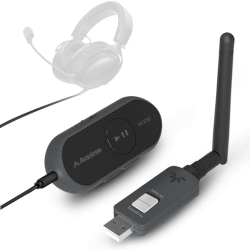 Image of Avantree ProLink - Bluetooth 5.4 LE Audio Transmitter & Receiver Set, aptX Lite, 20 ms Ultra-Low Latency & HiFi Wireless Audio Adapter for Gaming, Calls, Music, Plug & Play for PC, PS5, Mac, Phones