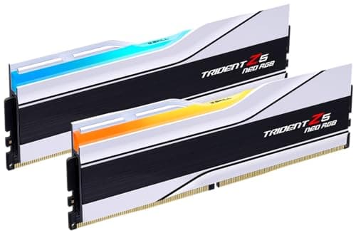 Image of G.SKILL Trident Z5 Neo RGB Series DDR5 RAM (AMD Expo) 32GB (2x16GB) 6000MT/s CL28-36-36-96 1.40V Desktop Computer Memory U-DIMM - Matte White (F5-6000J2836G16GX2-TZ5NRW)