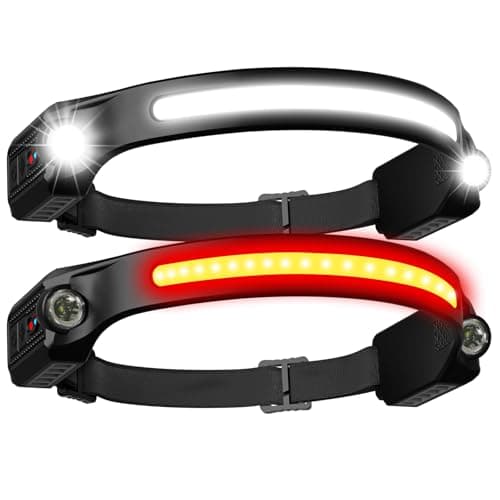 Image of Head Torch Rechargeable,2 Packs Headlamp with Red Light 2XPE and 260°Wide Beam LED Headlight with Motion Seonsor 8 Mods IPX5 Waterproof Head Lamps for Adults Kids Camping,Hiking,Fishing and Running