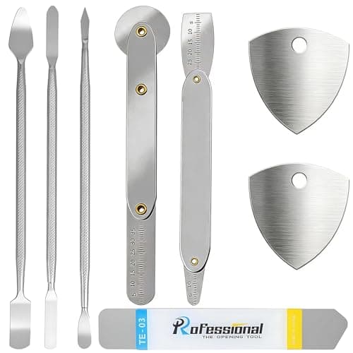 Image of 8 Pcs Spudger Pry tool, Metal Repair Opening Tool Set, Ultra-Thin Prying & Open Tool Kit, Metal Spudger Opening Disassemble Prying Tools for Open Tablet Screen, Mobile Phone/iPad/Tablet/Laptop Repair
