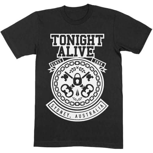 Image of Tonight Alive T Shirt TA Keys Band Logo Official Mens Black L