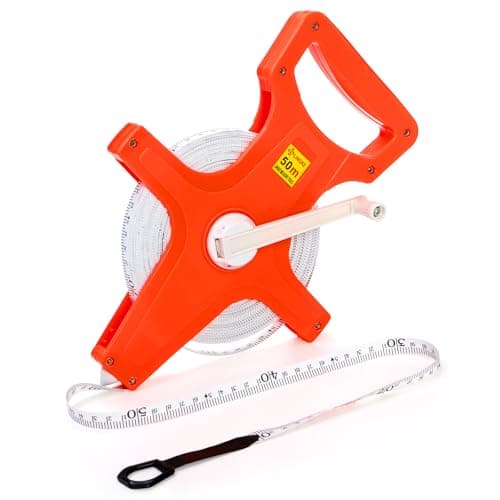 Image of Coloch 50M /165Ft Open Reel Fiberglass Tape Measure, Yard Measuring Tape Dual Sided Reel Tape with Inch/Metric Scale Retractable Long Tape Measure for Engineer, Yard, Field, Project