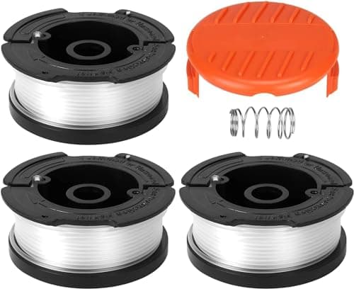 Image of CKCSHI 3pcs Spool Trimmer Spool & Line Compatible with Black Decker Replace AF-100 ST5530-GB GLC3630L20-GB STC1820PC-GB BESTA530-GB BESTA525-GB (With 1 Cap,1 Spring)
