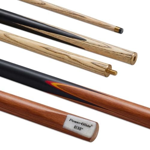 Image of POWERGLIDE One 2-Piece Snooker Cue Stick | Aero | Ash Wood Shaft with Rosewood Butt and Coloured Veneers | Brass joint | Full Size 57" | 9.5 mm Tip