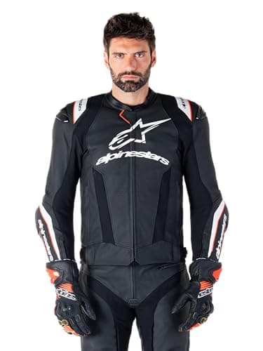 Image of Alpinestars Missile V3 Ignition Leather Jacket, CE-Certified Motorcycle Protection, Superior Comfort & Ventilation, Black/White, 50
