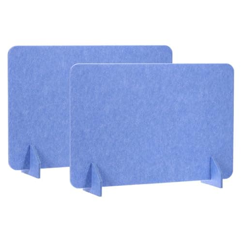 Image of PATIKIL Desk Divider, 2 Set 24 x 16 Inch Acoustic Freestanding Desk Divider Desk Privacy Panel with 4 Pcs Support Feet for Library Office Workstation, Blue