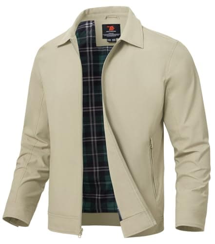 Image of YSENTO Mens Summer Bomber Jackets Lightweight Casual Windbreaker Baseball Sports Cargo Jacket Outwear with Zip Pockets(Light Khaki,XL)