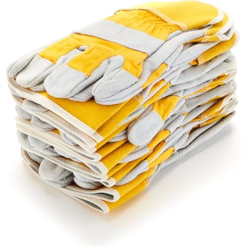Image of Supreme TTF 5 Pairs Red Rigger Work Gloves Canadian Leather Heavy Duty Safety Gauntlets Size XL YELLOW (Yellow)