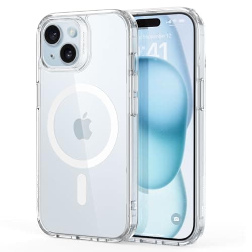Image of ESR for iPhone 15 Plus Case, Compatible with MagSafe, Military-Grade Protection, Yellowing Resistant, Scratch-Resistant Back, Magnetic Phone Case for iPhone 15 Plus, Classic Series, Clear
