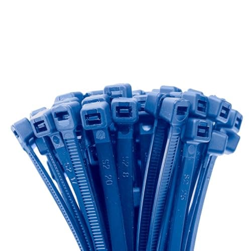 Image of ERKO Cable Ties Metal detectable Blue 8 inch 200 x 3.6 mm 100 Pieces UV-Resistant, Perfect for Food and Pharmaceutical Industries, Metal-containing Material, Premium, UL 94-V2