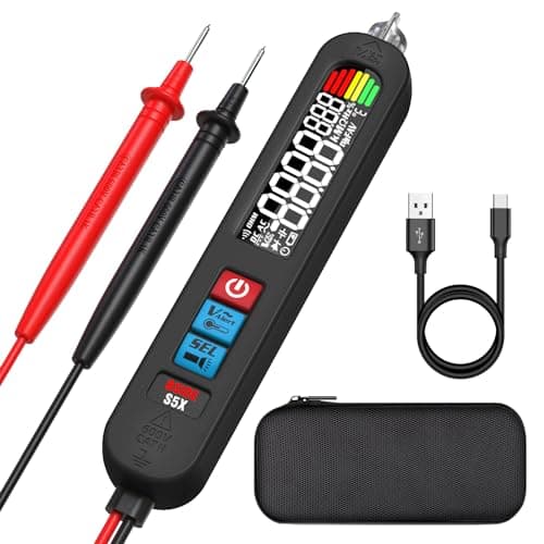 Image of BSIDE S5X Electrical Voltage Tester Rechargeable Digital Multimeter Pen with Large Colour LCD VFD Non Contact Voltage Detector Capacitance Meter Diode Ohm Continuity Tester Live Wire Finder with Case