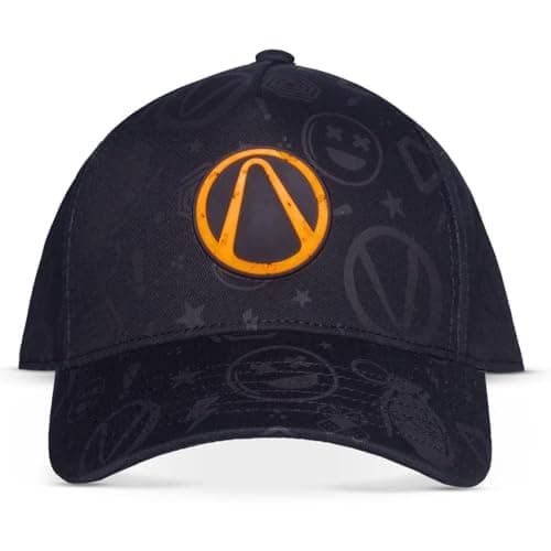 Image of Borderlands Rubber Patch Logo Strapback Baseball Cap One Size, black, One Size