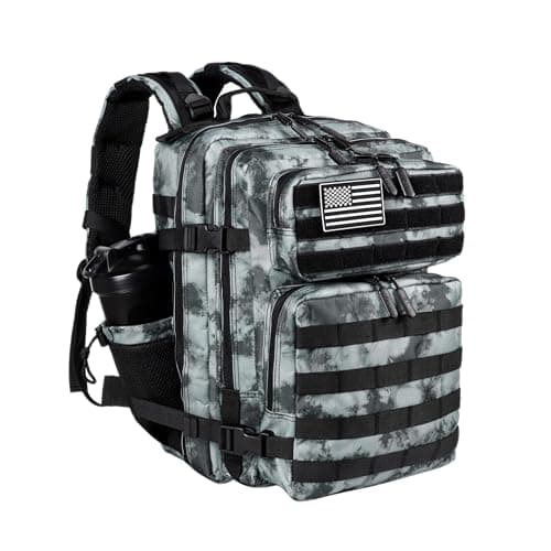 Image of LHI Tactical Military Backpack for Men and Women 35L Army Assault Pack Bag Small Rucksack with Bottle Holder - Black and Gray