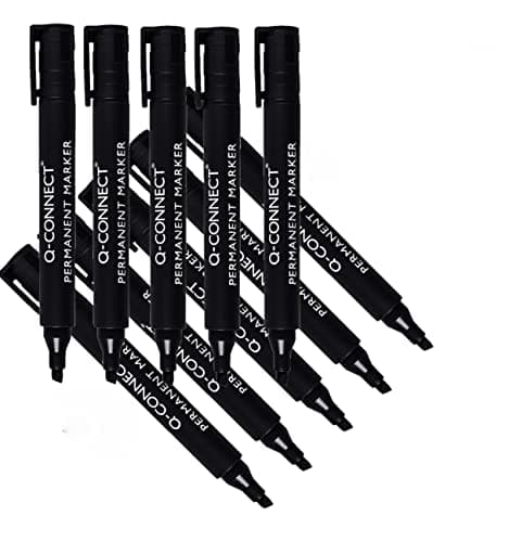Image of Q-Connect Permanent Marker Pen Chisel Tip Black (Pack of 10) KF26042