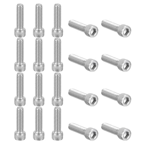 Image of PATIKIL 1/4-20 x 7/8" Hex Socket Cap Head Screw Bolt, 20Pcs 304 Stainless Steel 18-8, Machine Full Thread for Construction, Manufacturing, Engineering, Assembling, Furniture